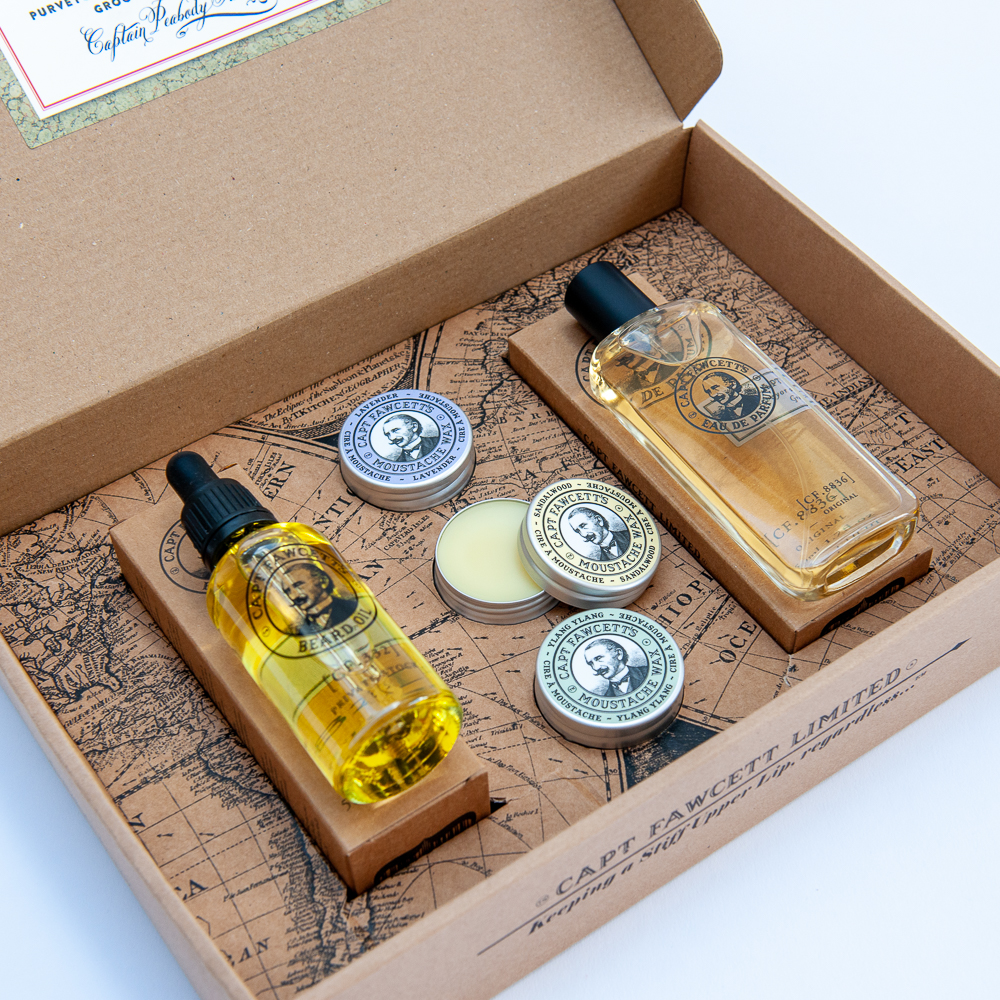 Captain Fawcett Parfum, Moustache Wax, Beard Oil Gift Set 1 Captain Fawcett Parfum, Moustache Wax and Beard Oil Gift Set - Image 1